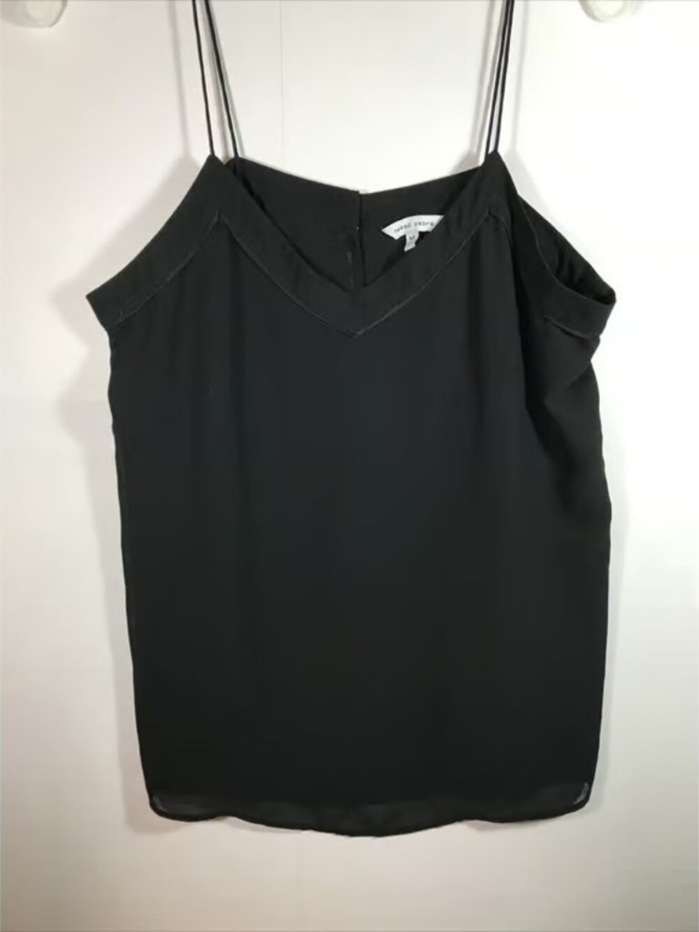 Naked Zebra Medium Black chiffon back button Tank Top